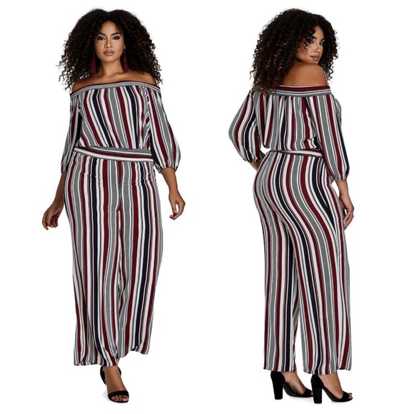 Ashley Stewart Pants - NEW ASHLEY STEWART Striped Jumpsuit